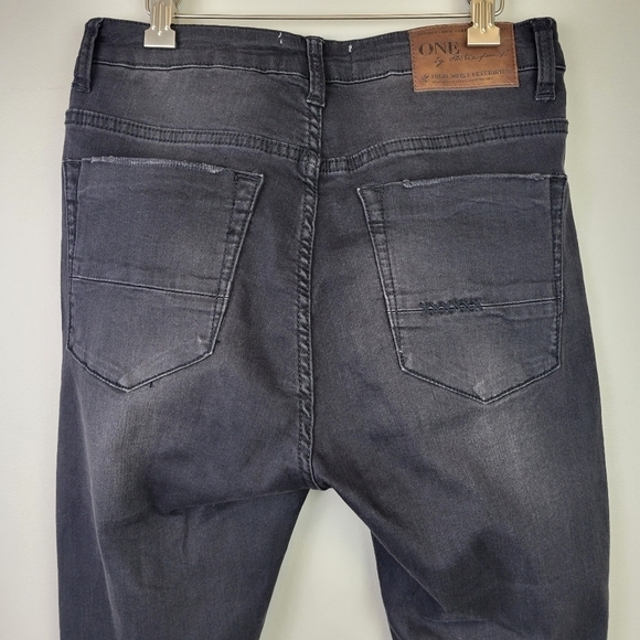 One Teaspoon Freebirds ll High Waist Skinny Jeans Raw Hem Black 28 - Picture 6 of 13